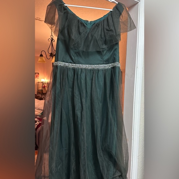 SHEIN Belle Plus Sweetheart Neck Ruffle Hem Mesh Formal Dress sz 2XL - Picture 1 of 15